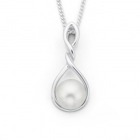 Freshwater+Pearl+Twist+Pendant+in+Sterling+Silver