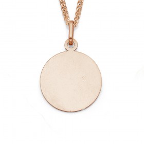 9ct+14mm+Rose+Gold+Engravable+Disc+Pendant