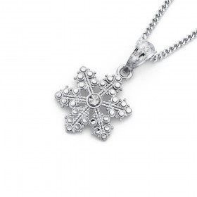 Snowflake-Pendant-in-9ct-White-Gold on sale