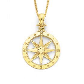 Compass-Pendant-in-9ct-Yellow-Gold on sale