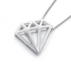 Diamond+Shape+Pendant+in+9ct+White+Gold