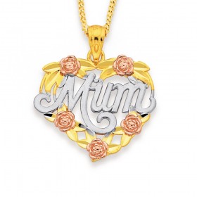 9ct-Tri-Tone-Mum-Heart-Pendant on sale