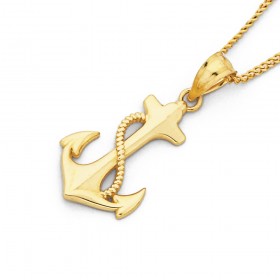9ct-Anchor-with-Rope-Pendant on sale