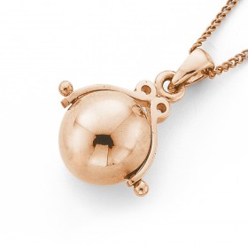 9ct+Rose+Gold+10mm+Spinner+Ball+Pendant