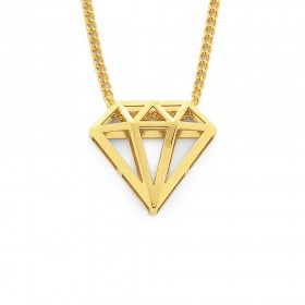 3D+Diamond+Shaped+Pendant+in+9ct+Yellow+Gold