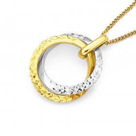 9ct+Diamond+Cut+Circles+Pendant