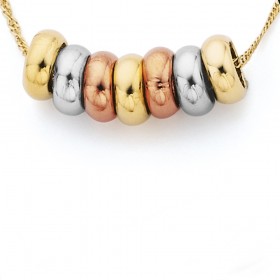 9ct-Tri-Tone-Lucky-Rings-on-Chain on sale