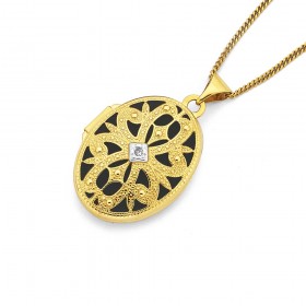 21mm+Diamond+Set+Locket+in+9ct+Yellow+Gold