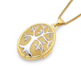 9ct-Two-Tone-Oval-Tree-of-Life-Locket on sale