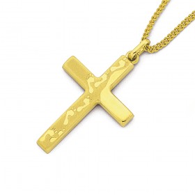 Cross-Pendant-with-Verse-on-Back-in-9ct-Yellow-Gold on sale