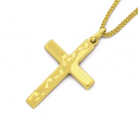 9ct-24mm-Footprints-Cross-Pendant-with-Verse-on-Back on sale