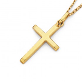 9ct+20mm+Plain+Cross+Pendant