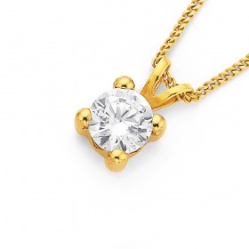 9ct-6mm-Cubic-Zirconia-Pendant on sale