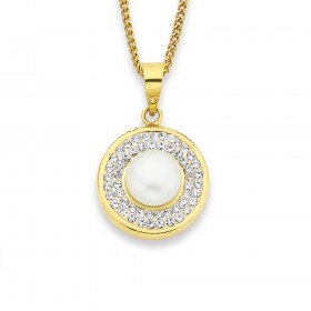 9ct-Gold-Crystal-Freshwater-Pearl-Pendant on sale