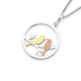 Tri+Tone+Lovebird+Pendant+in+Sterling+Silver