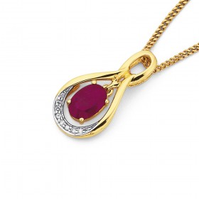 9ct+Ruby+%26amp%3B+Diamond+Pendant