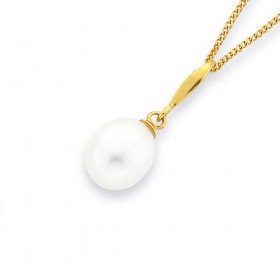 9ct+8mm+Freshwater+Pearl+Drop+Pendant