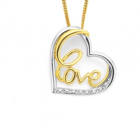 9ct%2C+Diamond+Set+Love+Heart+Pendant