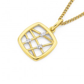 9ct+Gold+Diamond+Pendant