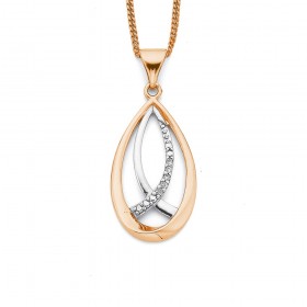 9ct+Rose+Gold+Diamond+Set+Pendant