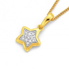 9ct%2C+Diamond+Set+Star+Pendant