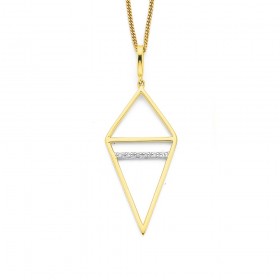 9ct%2C+Diamond+Set+Geometric+Pendant