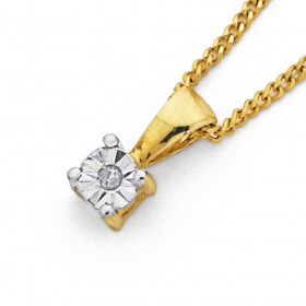 9ct+Diamond+Pendant