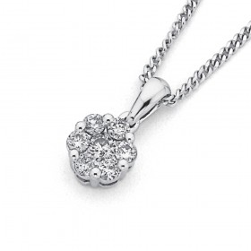 9ct+White+Gold+Diamond+Pendant+Total+Diamond+Weight%3D.25ct