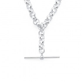 45cm+Belcher+Chain+with+T-Bar+Fob+in+Sterling+Silver