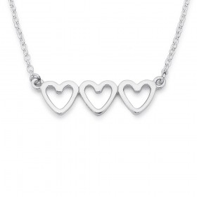 Three+Hearts+Necklace+in+Sterling+Silver