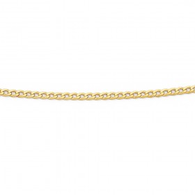 9ct+45cm+Solid+Oval+Curb+Chain