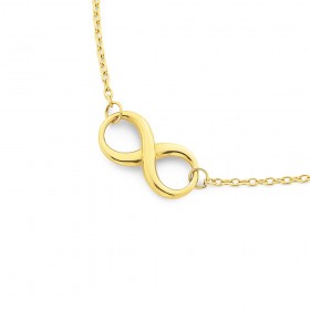 42-48cm-Infinity-Necklace-in-9ct-Yellow-Gold on sale