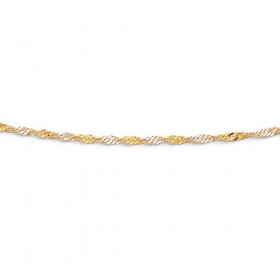 45cm+Two+Tone+Singapore+Twist+Chain+in+9ct+Yellow+and+White+Gold