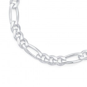 Sterling+Silver+50cm+Figaro+3%2B1+Chain