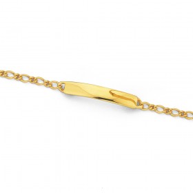 14cm-11-Oval-Figaro-ID-Bracelet-in-9ct-Yellow-Gold on sale