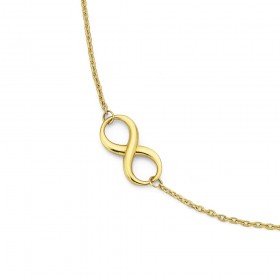 17-19cm-Infinity-Bracelet-in-9ct-Yellow-Gold on sale