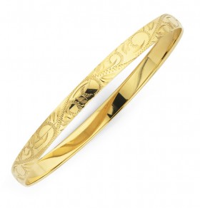 9ct-6x65mm-Engraved-Bangle on sale