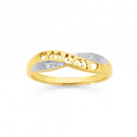 9ct-Diamond-Set-Mum-Ring on sale