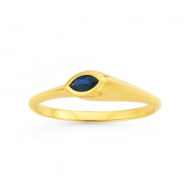 9ct-Created-Sapphire-Ring on sale