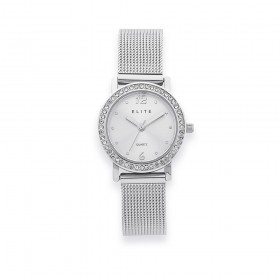 Elite-Ladies-Stone-Set-Mesh-Band-Watch on sale