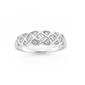 9ct-White-Gold-Diamond-Set-Plait-Ring on sale