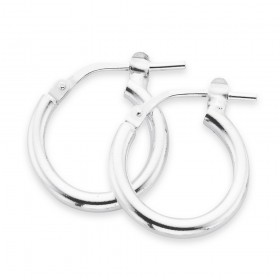 Sterling+Silver+10mm+Hoop+Earrings