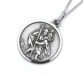 Sterling+Silver+20mm+St.+Christopher+Gents+Pendant