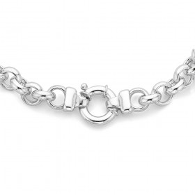 Sterling+Silver+45cm+Belcher+Bolt+Ring+Necklet