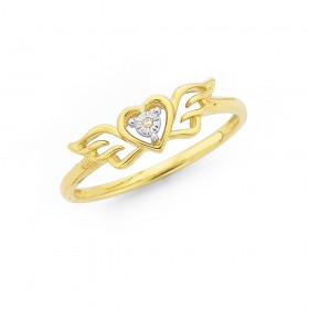 9ct+Gold+Diamond+Dress+Ring