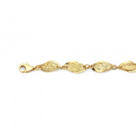 9ct-19cm-Diamond-Cut-Double-Link-Bracelet on sale