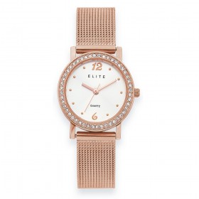 Elite+Rose+Tone+Ladies+Watch