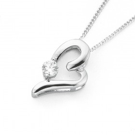 Cubic+Zirconia+Heart+Pendant+in+Sterling+Silver