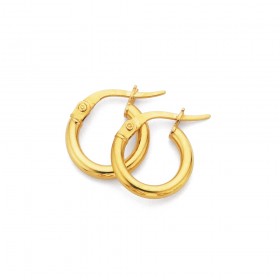 9ct+Hoops+2x12mm+Hoop+Earrings