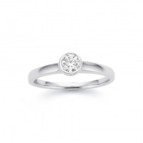 9ct-White-Gold-30ct-Diamond-Solitaire-Rubover-Set-Ring on sale